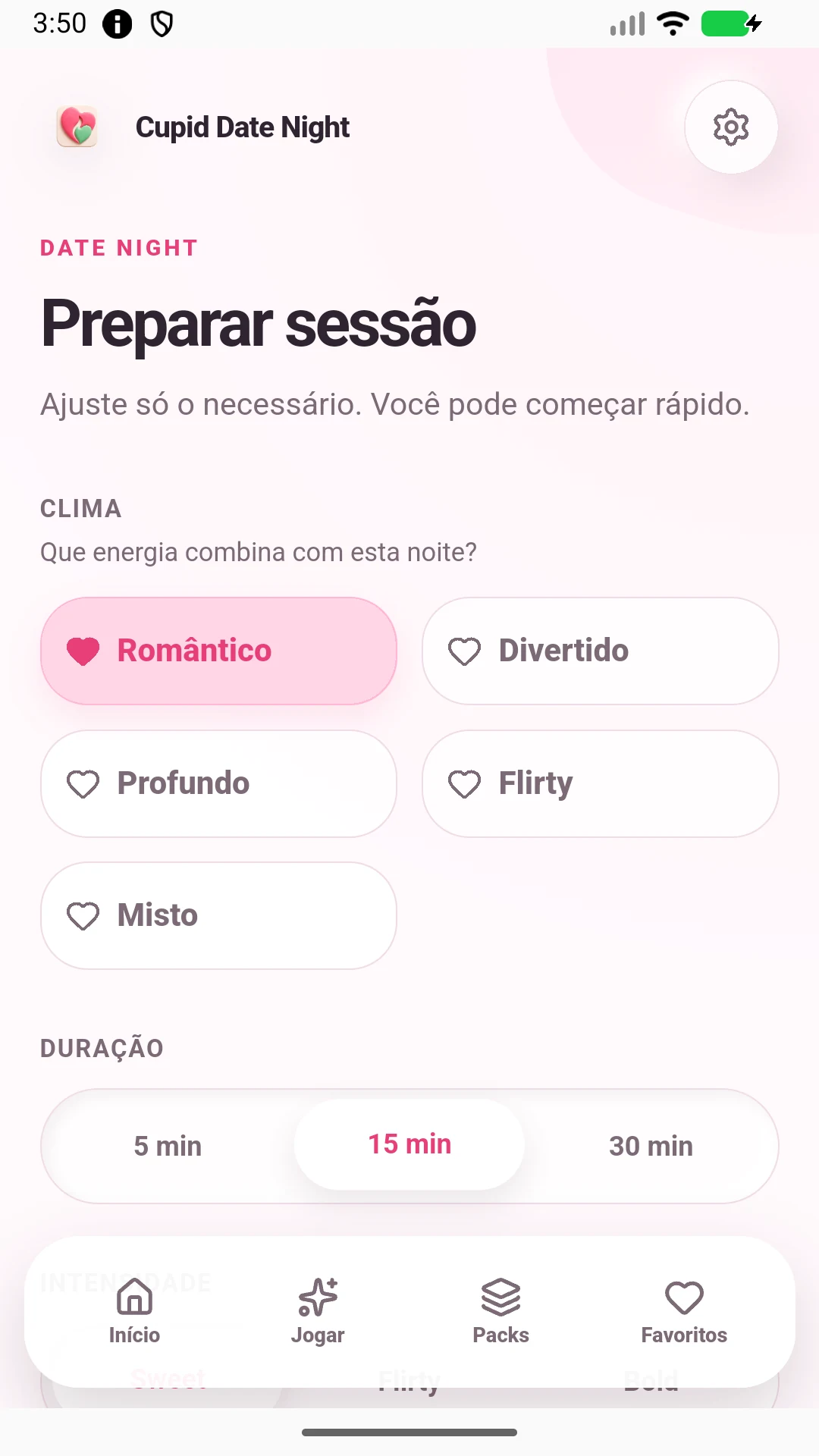 Configuração — Cupid Date Night