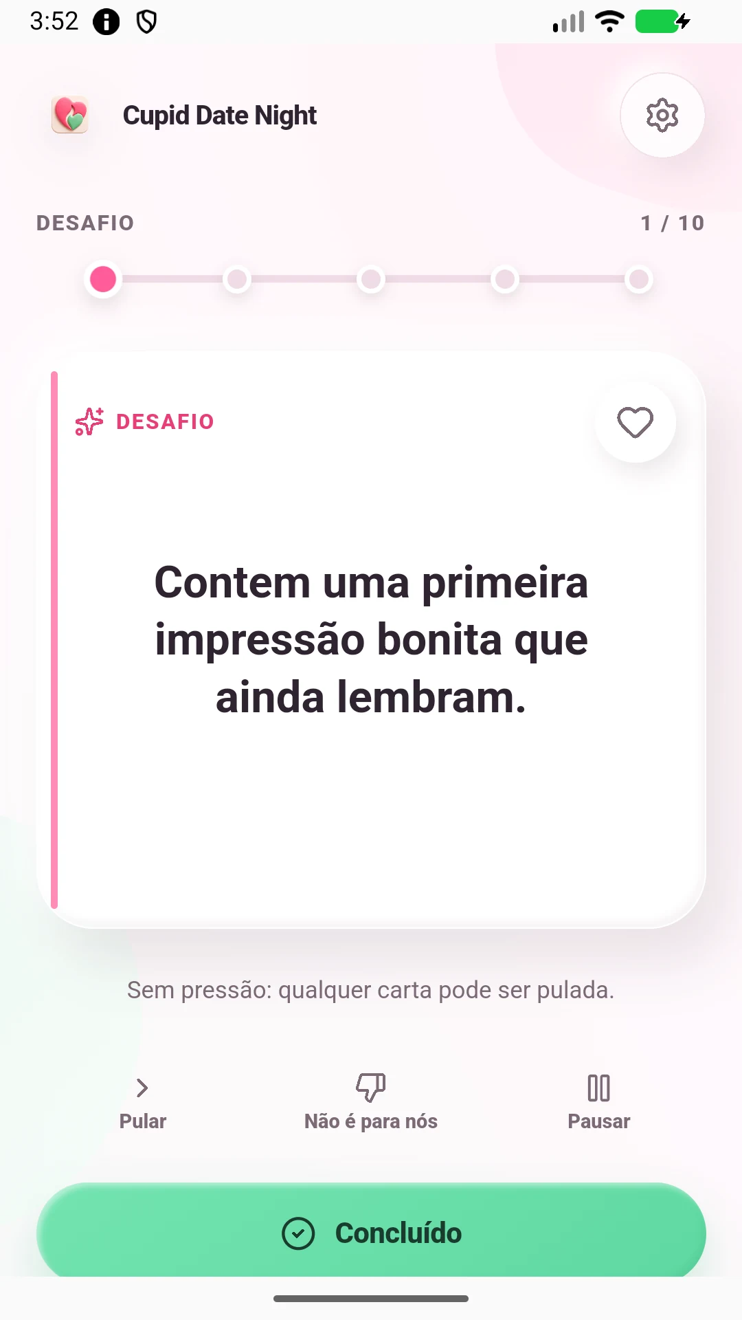 Carta da sessão — Cupid Date Night