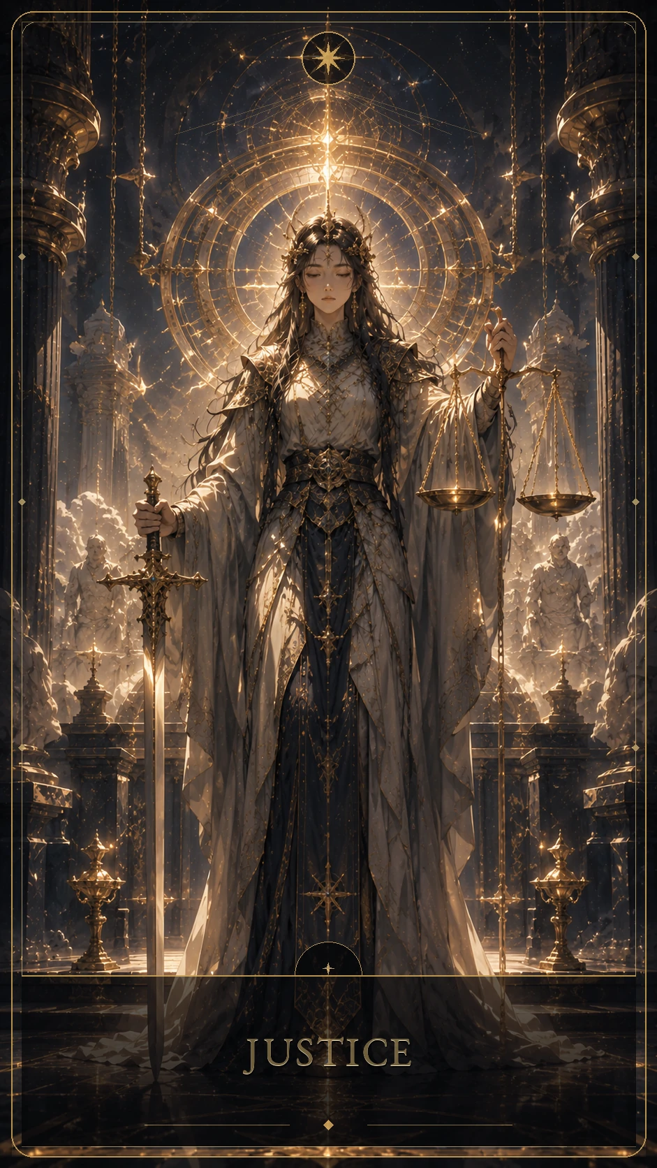 Justice — canonical Lúmina tarot card