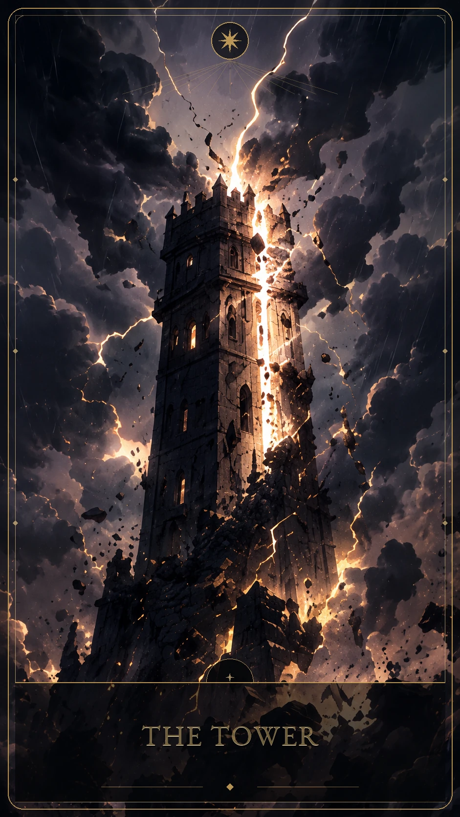 The Tower — canonical Lúmina tarot card